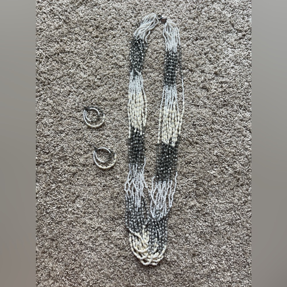 Chico beaded necklace and earring set